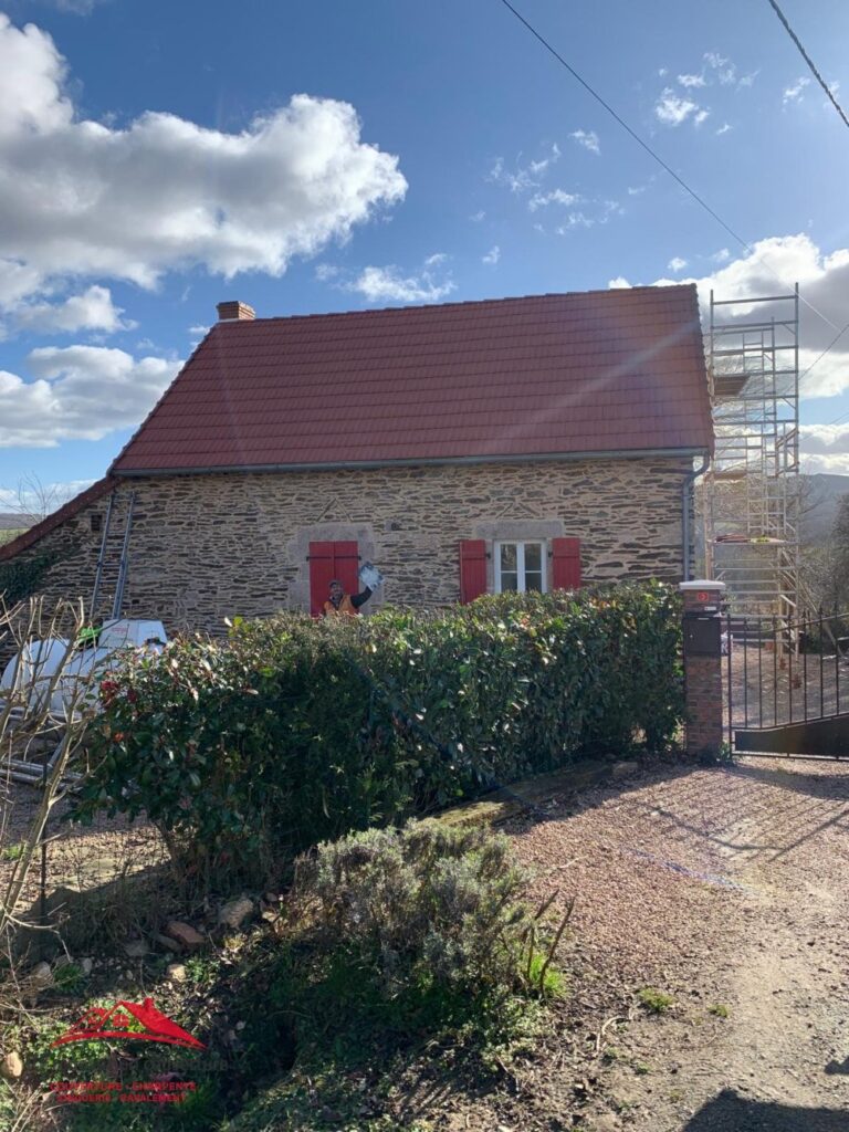 Couverture et finitions réalisées sur chantier